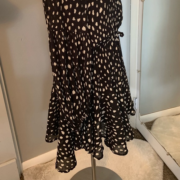 A-Line Dress By Together polka dot Black Gauzy Romantic Flouncy whimsigoth Sz M - Picture 14 of 16